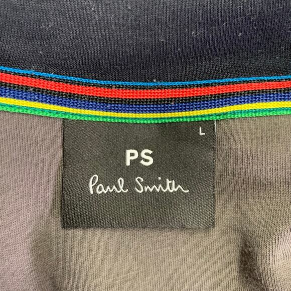 PS by PAUL SMITH Size L Black Multi Color Cotton Blend Zip Up Sweatshirt - Picture 4 of 6